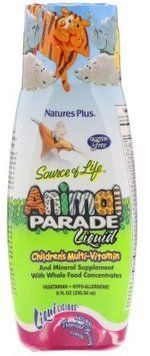 Nature's Plus Source of Life Animal Parade Liquid Children's Multi-Vitamin Natural Tropical Berry Flavor 8 fl oz (236.56 ml) (NAP-29954) 537052 фото