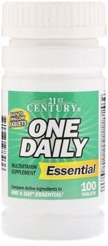 21st Century One Daily, Essential, Multivitamin Multimineral, 100 Tablets 476619 фото