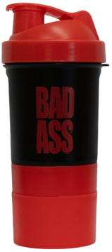 Шейкер Fitness authority BAD ASS 400 ml + отсек - красно-черный 1027893 фото
