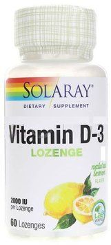 Solaray Vitamin D-3, 2.000 IU, Lemon Flavor, 60 Lozenges (SOR-79645) 661733 фото