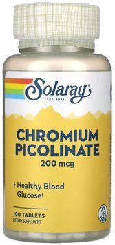 Solaray Chromium Picolinate 200mcg - 100 Tablets 1452806 фото