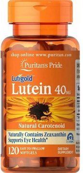 Puritan's Pride Lutein with Zeaxanthin 40 mg Лютеин з зеаксантином 120 гелевих капсул 776842 фото