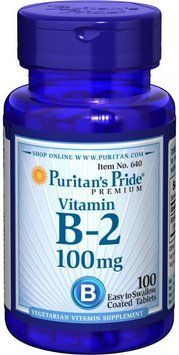 Puritan's Pride Vitamin B-2 (Riboflavin) 100 mg 100 tabs Вітамін В-2 (Рибофлавін) 519288 фото