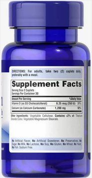 Puritan's Pride Calcium Carbonate + Vitamin D3 Карбонат кальция + витамин D 600 мг 60 таблеток 1185851 фото