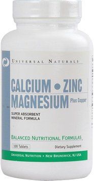 Universal Nutrition Calcium Zinc Magnesium 100 tabs 392576 фото
