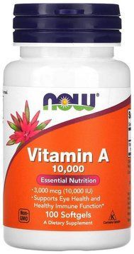 Now Foods Vitamin A 10000 IU - 100 sgels 1449302 фото