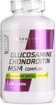 Progress Nutrition Glucosamine Chondroitin MSM&nbsp;120 tab / 40 servings 1076425 фото