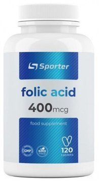 Sporter Folic Acid 400 mcg Фолієва кислота 120 таблеток 968890 фото