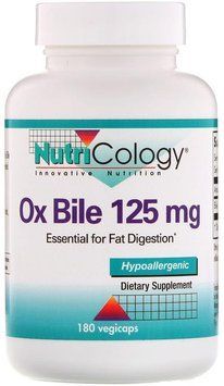 Nutricology Ox Bile 125 mg 180 Vegicaps Экстракт бычьей желчи 550161 фото