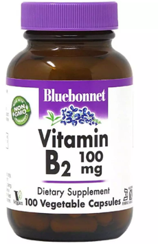 Bluebonnet Nutrition Vitamin B2 100 mg Витамин B2 100 вегетарианских капсул 893715 фото