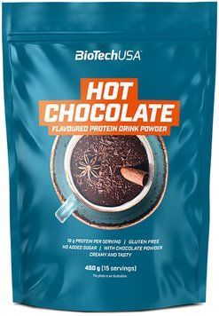 Заменители питания BioTechUSA Hot Chocolate flavoured protein drink powder 450 g / 15 servings 990147 фото