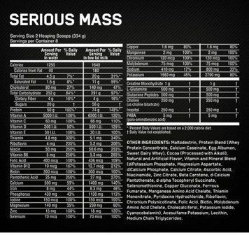 Гейнер Optimum Nutrition Serious Mass 5440 g /16 servings/ Vanilla 442436 фото