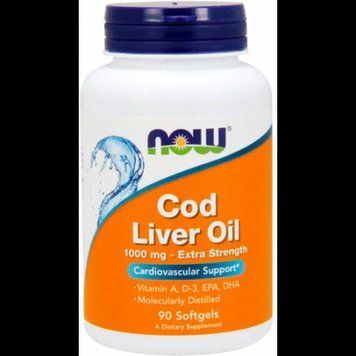Now Foods Cod Liver Oil 1.000 mg Риб'ячий жир з печінки тріски 90 гелевих капсул 827413 фото