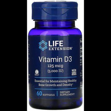 Life Extension Vitamin D3 5,000 Iu 60 Softgels Витамин Д3 535130 фото