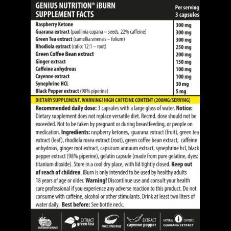 Жироспалювач Genius Nutrition iBurn 90 caps / 30 servings 1021897 фото