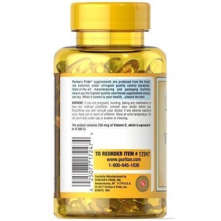 Puritan's Pride Vitamin D3 10,000 Iu 200 caps 418450 фото