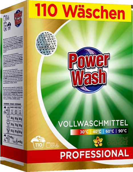 Пральний порошок Power Wash Professional для прання кольорової білизни 7.7 кг 110 циклів прання картон (4260145998198) 1198713 фото