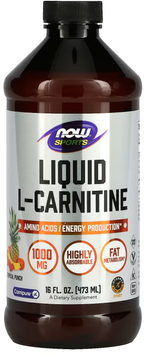 Жироспалювач Now Foods L-Carnitine Liquid 1000 mg 473 ml Tropical Punch Flavor 927213 фото