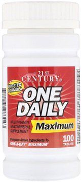 21st Century One Daily, Maximum, Multivitamin Multimineral, 100 Tablets 476620 фото