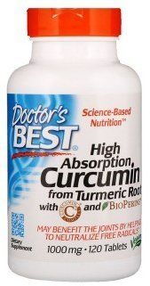 Doctor's Best High Absorption Curcumin with C3 Complex and BioPerine 1,000 mg 120 Tabs Куркумин С3 комплекс с биоперином 538275 фото
