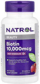 NATROL Biotin 10,000mcg - 60 Tablets 1456282 фото