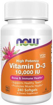 Now Foods VIT D-3 10,000 IU - 240 softgels 1454309 фото