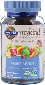 Garden of Life MyKind Organics Органические мультивитамины для мужчин со вкусом ягод 120 жевательных конфет 897015 фото