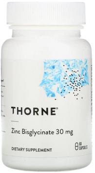 Thorne Research Zinc Bisglycinate Бисглицинат цинка 30 мг 60 капсул 1090907 фото