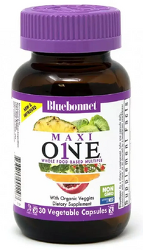 Bluebonnet Nutrition MAXI ONE With Iron Мультивітаміни із залізом 30 вегетаріанських капсул 1052423 фото