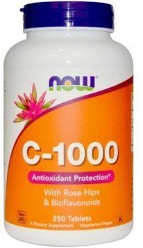 Now Foods Vitamin C-1000 With Rose Ships, Bioflavonoids, 250 Tablets 684880 фото