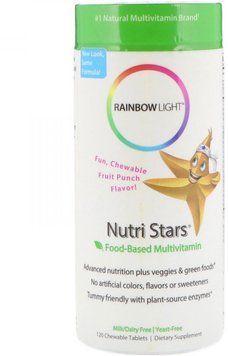 Rainbow Light Nutristars Chewable Multivitamin 120 Tab Жевательные витамины для детей 535502 фото