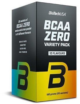 Амінокислота для спорту BioTechUSA BCAA Zero Variety Pack 20x9 g 10 flavours 619964 фото