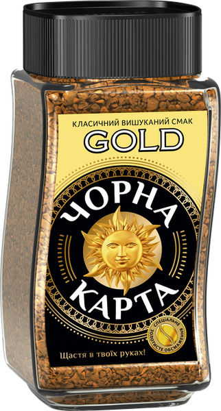 Кава розчинна Чорна Карта Gold 95 г (8718868866172) 1308135 фото
