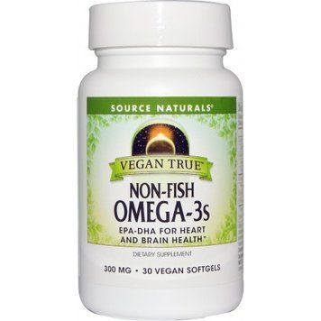 Source Naturals Vegan True, Non-Fish, Omega-3s, 300 мг, 30 Vegan Softgels 417595 фото