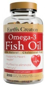 Earth&lsquo;s Creation Omega 3 1000 mg (Cholesterol Free), Омега 3 200 мягких капсул 876696 фото