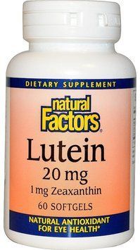 Natural Factors Lutein, 20 mg, 60 Softgels (NFS01032) 629278 фото