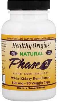 Healthy Origins Phase 2 Carb Controller White Kidney Bean Extract 500 mg 90 Veggie Caps Біла Квасоля Фаза 2 534459 фото