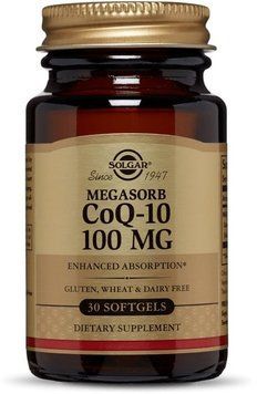 Solgar Megasorb CoQ-10 Солгар Коензим Q10, доповнений, CoQ-10 100 mg 30 капсул 497756 фото