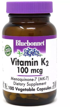 Bluebonnet Nutrition Vitamin K2 100 mcg Вітамін K2 100 вегетаріанських капсул 893717 фото