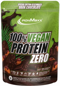 Протеїн IronMaxx 100% Vegan Protein Zero 500 g / 16 servings / Black Chocolate 1112563 фото