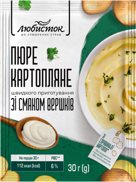 Упаковка Пюре картофельное Любисток быстрого приготовления со вкусом сливок 8х30 г (УП4820241581603) 1157518 фото