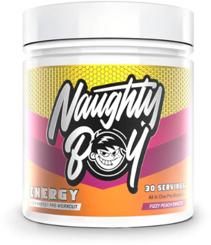 Передтренувальний комплекс Naughty Boy Energy 390 g / 30 servings / Fizzy Peach Sweets 1182999 фото