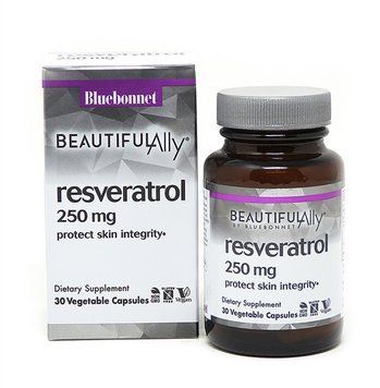 Bluebonnet Nutrition Resveratrol, 250 mg, 30 Vegetable Capsules (BLB0876) 659794 фото