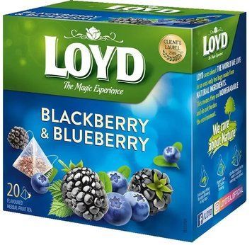 Чай Loyd фруктовий Blackberry and Blueberry ожина та чорниця 20х2 г (3103576) 1159501 фото