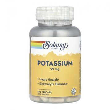 Solaray Potassium 99mg - 200 vcaps 1472061 фото