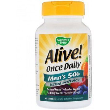 Nature's Way Alive! Once Daily Men's 50+ Multi-Vitamin 60 Tabs Вітаміни для чоловіків за 50 535137 фото