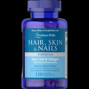 Puritan's Pride Hair Skin and Nails Formula Формула для волосся і нігтів 120 капсул 774995 фото