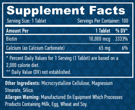 Haya Labs Biotin Maximum Strength 10000 mcg Биотин 100 таблеток 1051885 фото