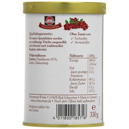 Варення з дикої брусниці Schwartau, 330г, ж / б (EDH4011800185718) 669333 фото