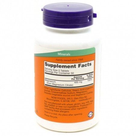 Now Foods Magnesium Citrate 200 mg 100 Tablets (NF1290) 634746 фото
